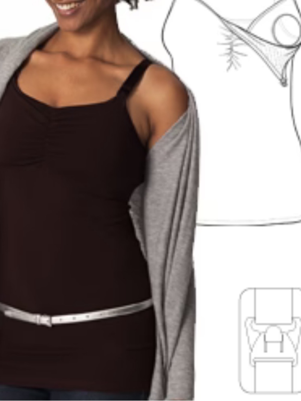 NWT XL Glamourmom Nursing Bra Full Bust Long Top